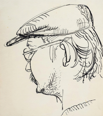 Сахатов Валерий Таганович. Портрет Лепетухина Александра Петровича. Бумага, тушь. 28,1х24,4. 1970-е. Дальневосточный художественный музей.