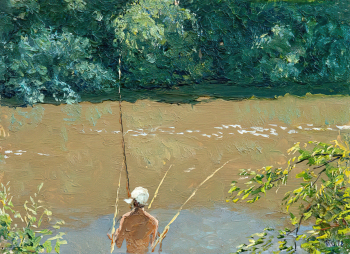 Аниськин Павел Сергеевич. На реке Мокше. Картон, масло. 16х22. 1978. Пензенская областная картинная галерея имени К.А.Савицкого.