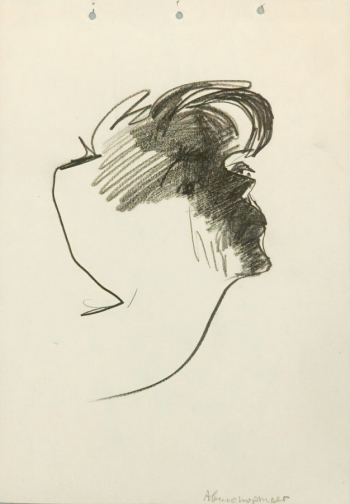 Зверев Анатолий Тимофеевич. Автопортрет. Бумага, карандаш. 28,6х20,2. 1950-е. Государственный исторический музей.