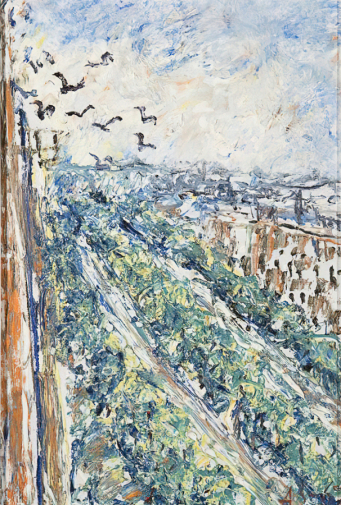 Зверев Анатолий Тимофеевич. Бульвар. Картон, масло. 49х34. 1962. Государственный Русский музей.