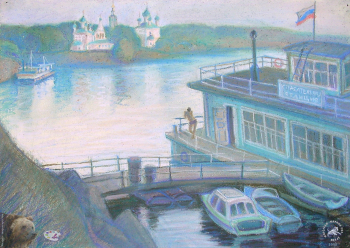 Тучина Ольга Борисовна. На Волге. Бумага, пастель. 32х46. 1999. Частное собрание.