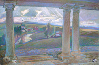 Тучина Ольга Борисовна. После дождя. Бумага, пастель. 32х48. 1997. Частное собрание.