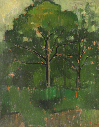 Виктор Пасмор. Деревья. Доска, масло. 27,1х21,2. 1937. Частное собрание.
