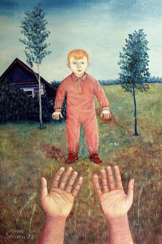 Засинец Михаил Николаевич. Мамины руки. Холст, масло. 50х33. 1977. Всероссийский музей декоративно-прикладного и народного искусства.