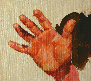 Поленов Василий Дмитриевич. Ладонь правой руки. Картон, масло. 8,2х9,1. 1884. Государственный мемориальный историко-художественный и природный музей-заповедник В.Д.Поленова.