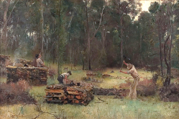 Том Робертс. Рубщики дров. Холст, масло. 61,4х92,3. 1886. Художественная галерея Балларата.