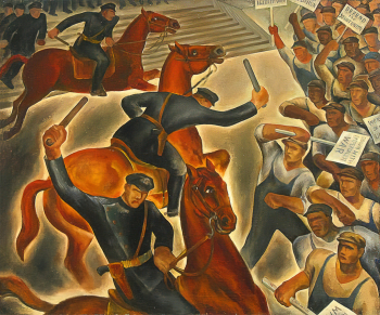 Исигаки Эйтаро. Американские казаки. Холст, масло. 89х106. 1932. Государственный Эрмитаж.