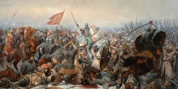 Горбунов Александр Кириллович. Ледовое побоище. Холст, масло. 175х338. 1889. Государственный музей изобразительных искусств Республики Татарстан.