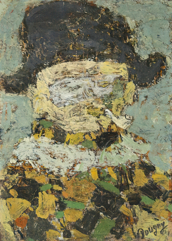 Пуни Иван Альбертович. Арлекин. Холст на картоне, масло. 18,5х12,3. 1940-е. Государственный Русский музей.