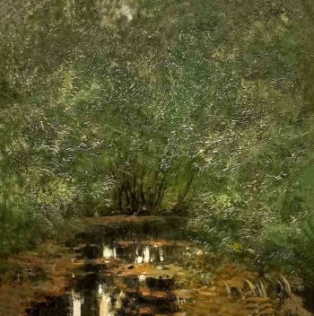 Сидельников Игорь Иванович. Заводь. Холст, масло. 115х115. 1980. Мордовский республиканский музей изобразительных искусств имени С.Д.Эрьзи.