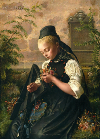 Рейтерн Евграф Романович. Молодая вдова. Доска, масло. 29,3х21. 1853-1855. Рязанский государственный областной художественный музей имени И.П.Пожалостина.