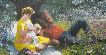 Варлен Пен. Полдень. Холст, масло. 120х230. 1985. Алатырский краеведческий музей.