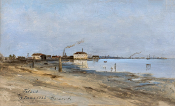 Васильев Михаил Николаевич. Галерная гавань. Холст, масло. 13,8х23. 1886. Дальневосточный художественный музей.