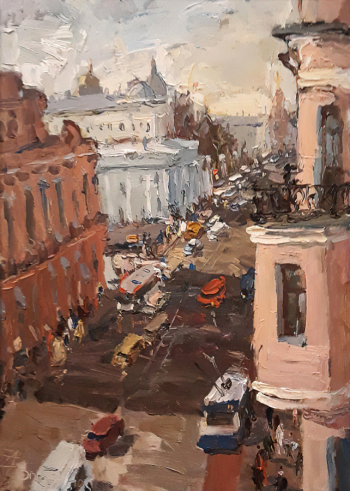 Попов Алексей Иванович. Невский проспект. Холст, масло. 69,8х49,7. 2010. Самарский областной художественный музей.
