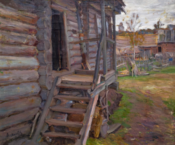 Моравов Александр Викторович. Крыльцо. Холст, масло. 65,5х78,8. 1922. Тверская областная картинная галерея.
