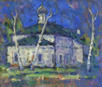 Новиков Пётр Васильевич. Новодевичий монастырь. Палаты царицы Ирины Годуновой. Холст, масло. 50х60. 20 век. Башкирский государственный художественный музей имени М.В.Нестерова.