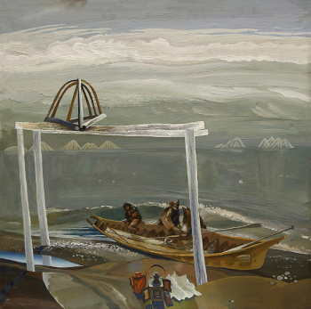 Петров-Камчатский Виталий Натанович. Скоро охота на моржа. Холст, темпера. 90х90. 1980. Магаданский областной краеведческий музей.