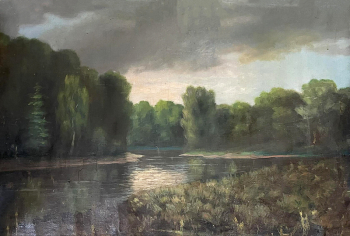 Чукалов Кузьма Михайлович. Соколовская протока. Холст, масло. 97х64. 1930-е - 1940-е. Каменский районный краеведческий музей.