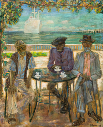 Кислых Вадим Иванович. Сухумский кофе. Холст, масло. 91х75. 1980. Государственный музей искусства народов Востока.