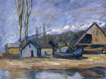 Спесивцев Пётр Николаевич. Берег Сухуми. Холст, масло. 35,3х44,8. Начало 20 века. Художественная культура Русского Севера.