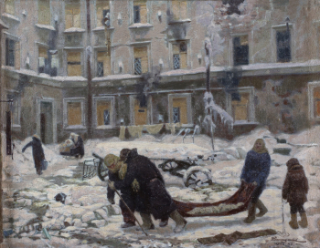 Дормидонтов Николай Иванович. Ленинград в блокаде. Холст, масло. 67х88. 1942-1943. Нижегородский государственный художественный музей.