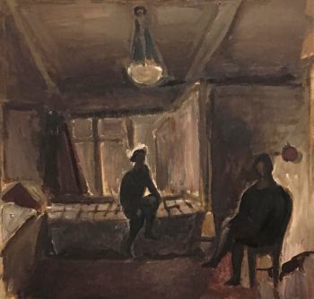 Васнецов Андрей Владимирович. Дачный интерьер. Оргалит, масло. 80,5х84. 1997. Курская государственная картинная галерея имени А.А.Дейнеки.