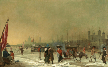 Сэмуэль Коллингс. Мороз на Темзе. Холст, масло. 76,7х122,4. 1788-1789. Йельский центр британского искусства.