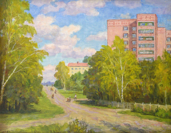 Знатнов Григорий Ефимович. Молодёжный дом. Красноармейск. Картон, масло. 30х40. 1997. Картинная галерея (Красноармейск).