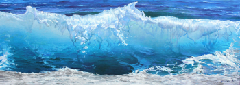 Гревцев Антон Юрьевич. Blue Wave. Холст, масло. 35х100. 2021. Частное собрание (Германия).