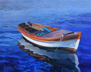 Гревцев Антон Юрьевич. Reflection in Water. Холст, масло. 40х50. 2021. Частное собрание (Россия).