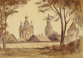 Топоногова Виктория Викторовна. Осташков. Бумага, акварель. 28х40. 2009. Краеведческий музей города Железнодорожного.