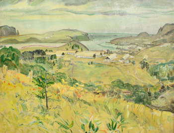 Лошаков Олег Николаевич. Сухой сезон. Картон, масло. 61х80. 1976. Камчатский краевой художественный музей.