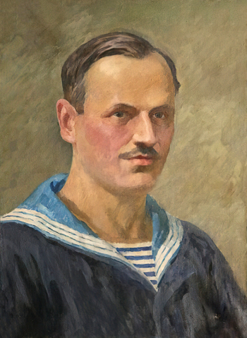 Мизернюк Михаил Яковлевич. Громов Василий Прохорович (1891-1932). Холст, масло. 60х45. 1939. Центральный военно-морской музей имени императора Петра Великого.