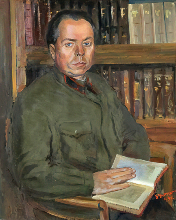 Чарушин Евгений Иванович. Портрет врача Г.М.Кузнецова. Бумага, масло. 61,5х49,5. 1943. Вятский художественный музей имени В.М. и А.М.Васнецовых.