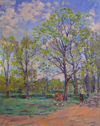Петров Сергей Иванович. Весна. Холст, масло. 80,9х65,8. 1935. Курская государственная картинная галерея имени А.А.Дейнеки.