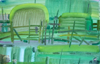 Шапошникова Туйаара Ефимовна. Август. Бумага, акварель. 57х35. 1999. Авторское собрание.