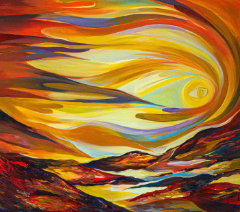 Пол Акики. Большой глаз. Холст, акрил. 80х90. 2024. Jolie Art Gallery.