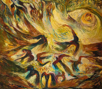 Пол Акики. Групповой танец. Холст, масло. 80х90. 2004. Jolie Art Gallery.