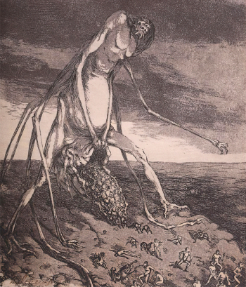 Масютин Василий Николаевич. Болезнь. Бумага, офорт. 16х13,5. 1910-е. Пермская государственная художественная галерея.