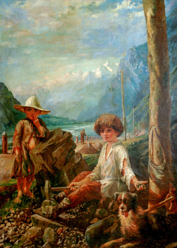 Хетагуров Коста Леванович. Дети-каменщики. Холст, масло. 195х141. 1886-1888. Художественный музей имени Махарбека Туганова.