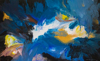 Самуэль Какайре. Шторм на озере Виктория. Холст, масло. 180х100. 2023. Jolie Art Gallery.
