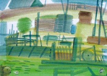 Шапошникова Туйаара Ефимовна. Хаптагай. Бумага, акварель. 58х41. 1999. Авторское собрание.