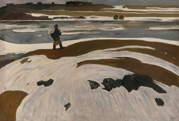 Отиев Виктор Александрович. На реке Волхов. Холст, масло. 134х195,5. 1967. Государственный музейно-выставочный центр РОСИЗО.