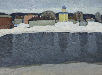Шумов Валентин Александрович. На Волхове. Холст, масло. 60,5х80. 1983. Центр пропаганды изобразительного искусства.