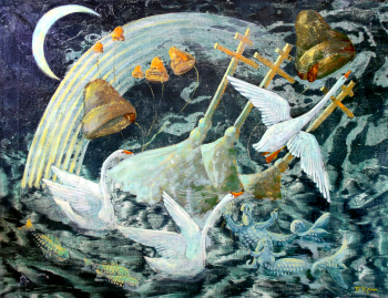Крылов Борис Ильич. Сказание о граде Китеже. Холст, масло. 65х85. 1983. Талдомский историко-литературный музей.