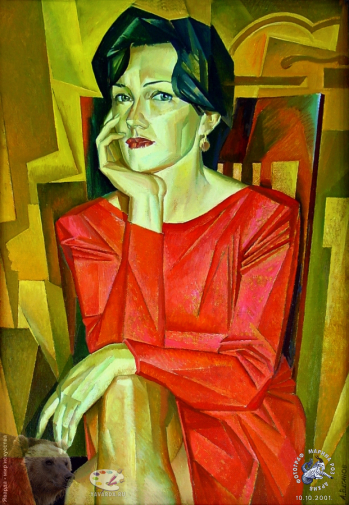 Ваганов Александр Григорьевич. Леди в красном. Холст, масло. 50х70. 1995. Авторское собрание.