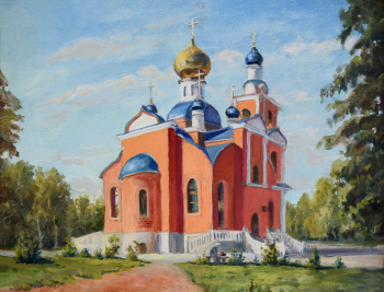 Чубарь Анатолий Фёдорович. Церковь Азовской Божьей Матери в городе Азове. Холст, масло. 37,5х46,5. 2009. Азовский историко-археологический и палеонтологический музей-заповедник имени А.А.Горбенко.