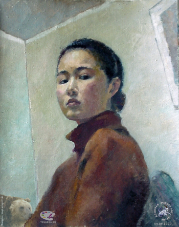 Эвелина Ли. Автопортрет. Холст, масло. 50х40. 1992. Авторское собрание