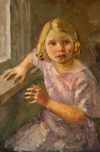Пустовалов Тимофей Ермилович. Портрет Hюры Есиной. Холст, масло. 52х31. 1935. Вятский художественный музей имени В.М. и А.М.Васнецовых.