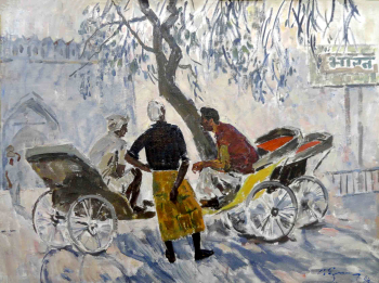 Еремеев Олег Аркадьевич. Утро в Дели. Холст, масло. 75х100. 1994. Мордовский республиканский музей изобразительных искусств имени С.Д.Эрьзи.